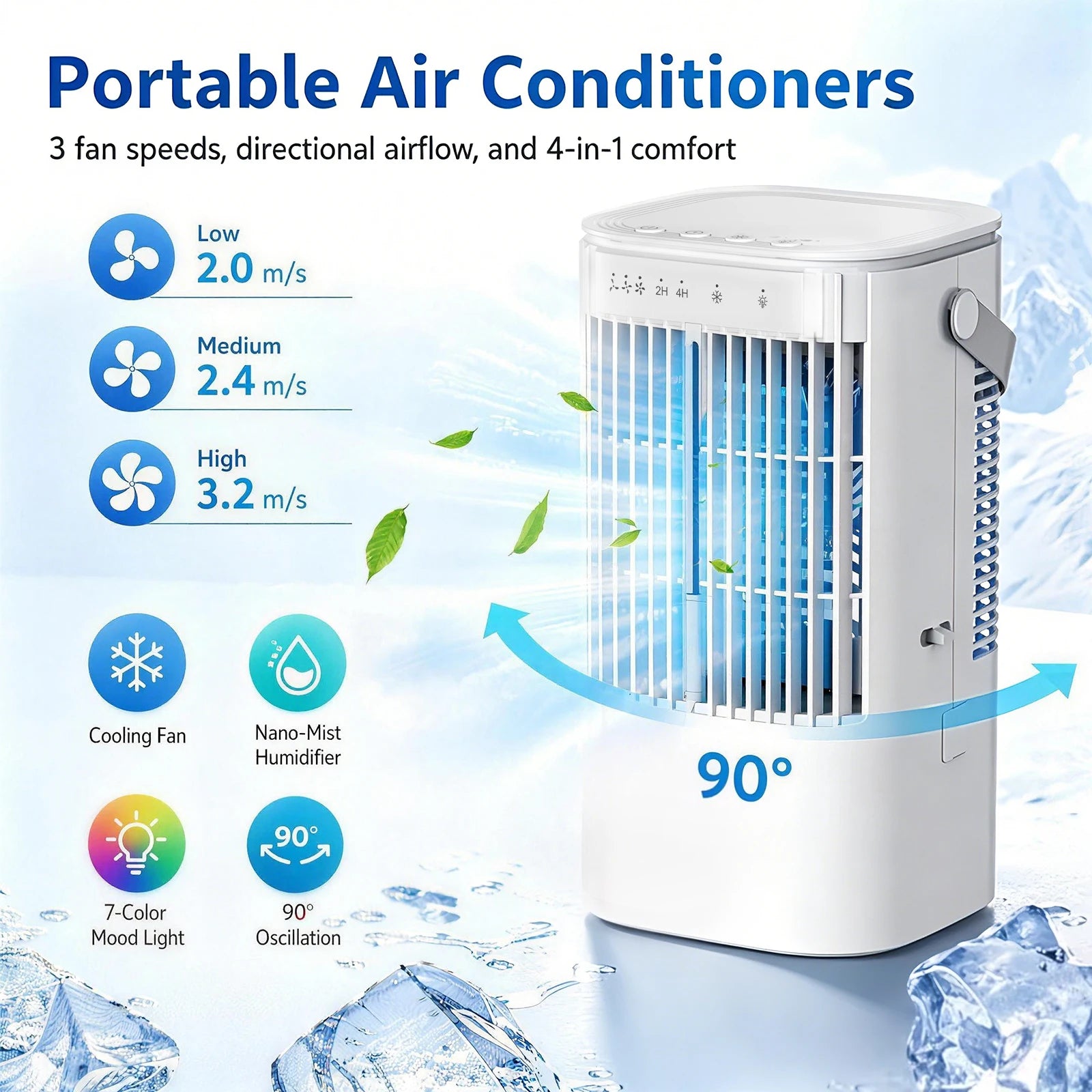 Climatiseur portable 7 couleurs