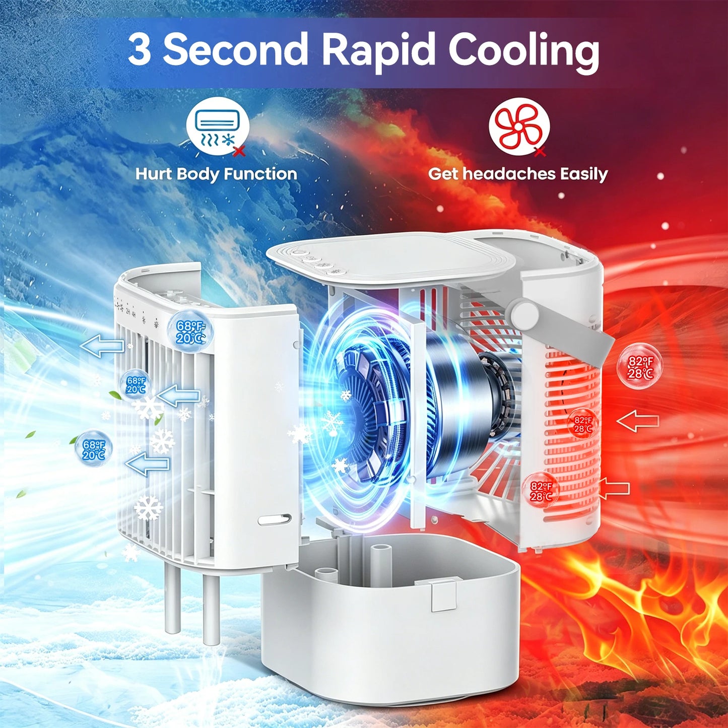Climatiseur portable 7 couleurs