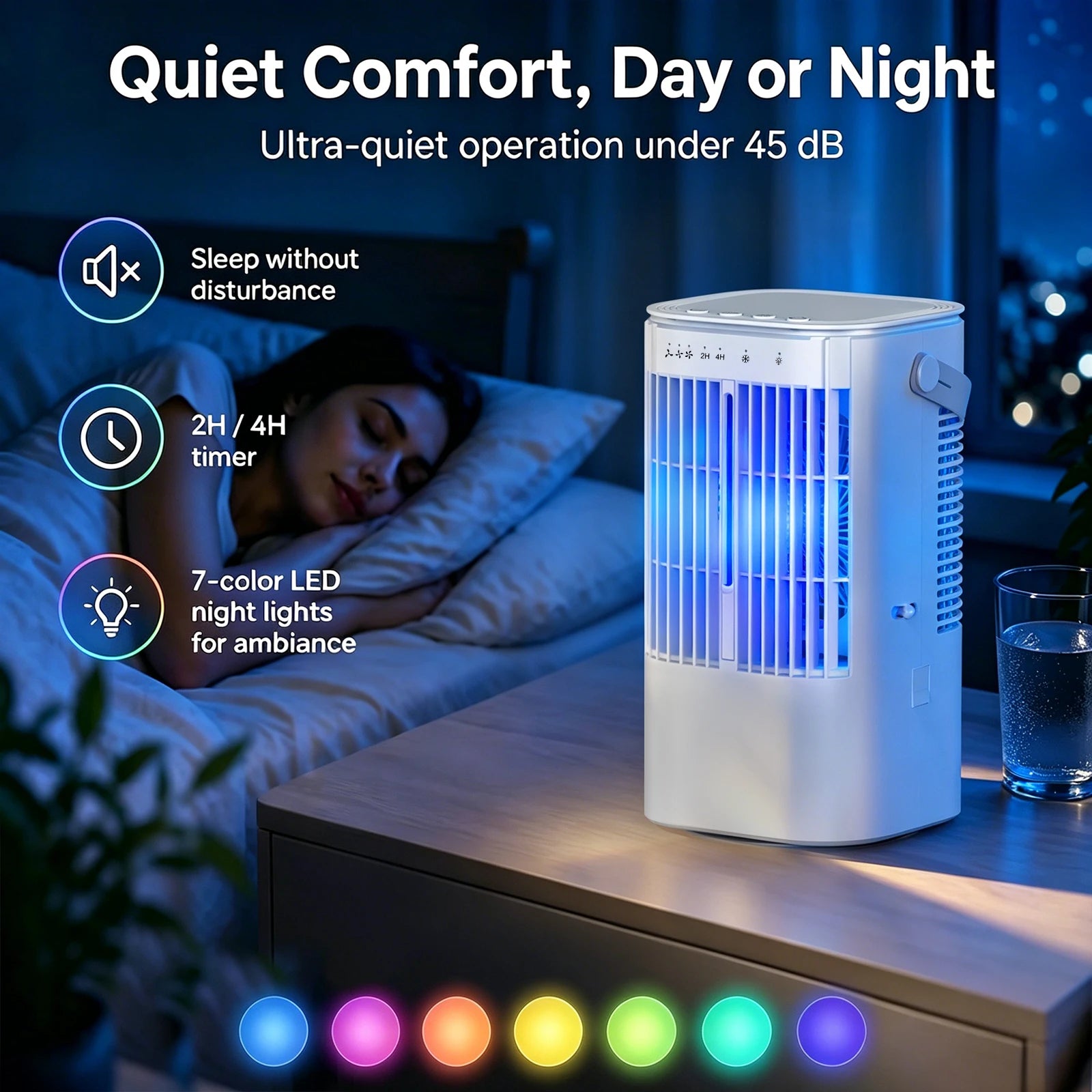 Climatiseur portable 7 couleurs